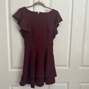 Burgundy young girls dress